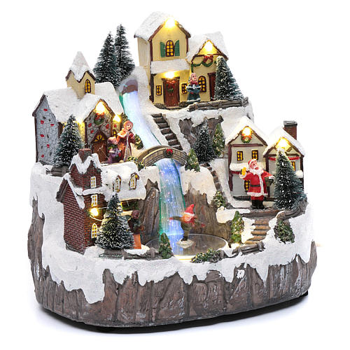 Christmas village with optical fibre stream and music 25x25x17 cm 3