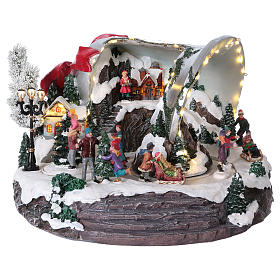 Villages de Noël miniatures: Scène cloche de Noël 25x35x40 cm