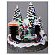 Christmas village with moving train and photographer  20x20x20 cm s2