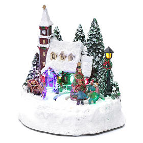 Villaggi Natalizi: Villaggio di Natale illuminato bambini in movimento 20x20x15 cm