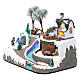 Christmas village with music 20x25x20 cm with moving children ice skating s2