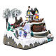 Christmas village with music 20x25x20 cm with moving children ice skating s3