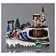 Christmas village with moving Father Christmas and elves 20x25x20 cm s2