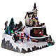 Christmas village with moving Father Christmas and elves 20x25x20 cm s4