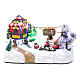 Moving christmas village with playground, led lights and music 20x25x15 cm s1