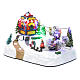 Moving christmas village with playground, led lights and music 20x25x15 cm s2