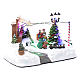 Paisaje de Navidad con negocio navideño música y árbol en movimiento 20x25x20 cm s3