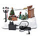 Moving Christmas village with tree sale and music 20x25x20 cm s5