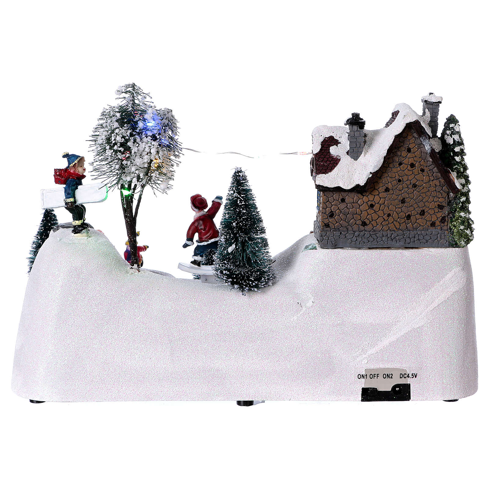 Moving christmas scene with music and ice skating | online sales on