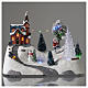 Christmas scene with church, snowman and moving tree 20x30x15 cm s2