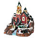 Illuminated Christmas village with animated skaters and music 38x28x30 cm s3
