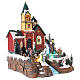 Illuminated Christmas village with animated skaters and music 38x28x30 cm s4