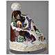 Christmas village hat shaped, with lights, music, movement and skiers 24X19X19 cm s4