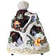 Villaggio natalizio cappello luci musicale movimento sciatori 24X19X19 cm s1