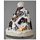 Villaggio natalizio cappello luci musicale movimento sciatori 24X19X19 cm s3