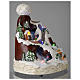 Villaggio natalizio cappello luci musicale movimento sciatori 24X19X19 cm s4