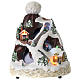 Christmas village hat shaped, with lights, music, movement and skiers 24X19X19 cm s1
