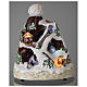 Christmas village hat shaped, with lights, music, movement and skiers 24X19X19 cm s2