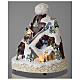Christmas village hat shaped, with lights, music, movement and skiers 24X19X19 cm s3