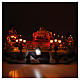 Villaggio natalizio animato luminoso musicale movimento pattinatori 18X40X27 cm s4