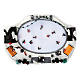Villaggio natalizio animato luminoso musicale movimento pattinatori 18X40X27 cm s5
