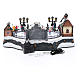 Villaggio natalizio animato luminoso musicale movimento pattinatori 18X40X27 cm s6