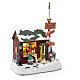 Lighted Christmas village with Santa, rotating elves and music 30x25x17 cm s3