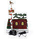 Scenka świąteczna podświetlana grająca Dom Świętego Mikołaja ruchome krasnoludki 30x25x17 cm s5