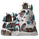 Villaggio natalizio luminoso musicale movimento pista sci laghetto 29X31X22 cm s1
