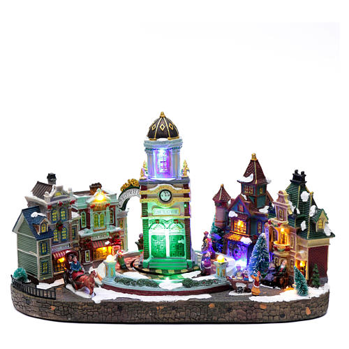 Christmas Village with music lights and moving church, 29X31X22 cm 1