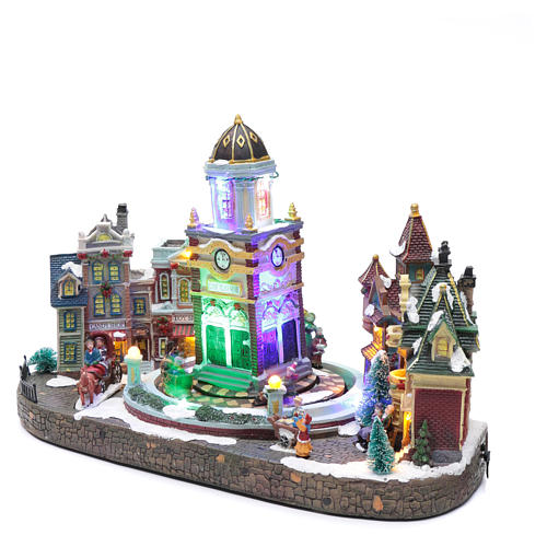 Christmas Village with music lights and moving church, 29X31X22 cm 2