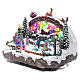 Villaggio natalizio luminoso musicale movimento pattinatori albero natale 24X33X21 cm s2