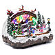 Villaggio natalizio luminoso musicale movimento pattinatori albero natale 24X33X21 cm s3