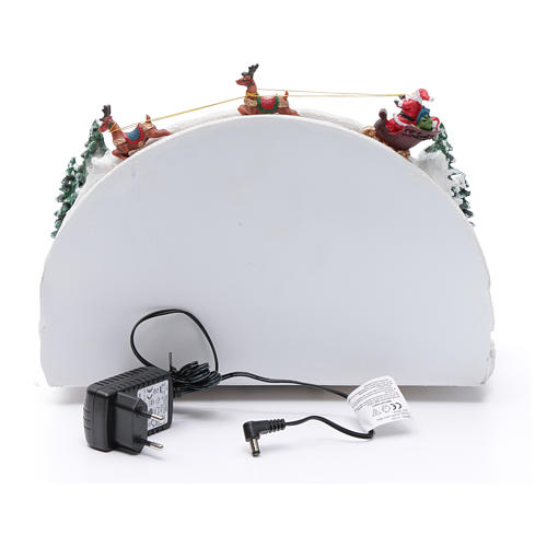 Villaggio natalizio bianco luminoso musica movim pattinatori albero natale 24X33X21 cm 5