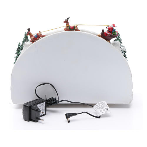Bożonarodzeniowe miasteczko białe podświetlane muzyczne ruchomi łyżwiarze choinka 24x33x21 cm 5