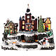 LIghted Christmas village with rotating train, fountain and music 28x34x19 cm s1