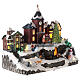 LIghted Christmas village with rotating train, fountain and music 28x34x19 cm s4
