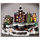 Cenário natalino em miniatura iluminado movimento trem, árvore de Natal, crianças 28x34x19 cm s2
