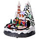 Illuminated Christmas village with music and moving train 20X19X18 cm s3