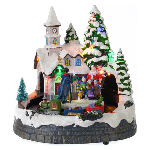 illuminated christmas village with music and moving train 20x19x18 cm 1 - Moving Christmas Decorations illuminated christmas village with music and moving train 20x19x18 cm 1 - Moving Christmas Decorations