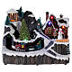 Illuminated Christmas village with music and moving train 19X23X16 cm s1