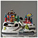 Villaggio Natalizio Caserma dei Pompieri movimento treno 23X27X17 cm s2