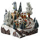 Christmas village with skiers and cable car with illumination and music 30x25x25 cm s3