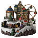 Animated Christmas village with music, ferris wheel and train 35x25x30 cm s1