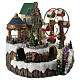 Animated Christmas village with music, ferris wheel and train 35x25x30 cm s3