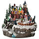 Christmas village with children and illuminated river with movement 20x20x20 s10