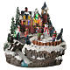 Christmas village with children and illuminated river with movement 20x20x20 s1