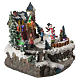 Christmas village with children and illuminated river with movement 20x20x20 s3