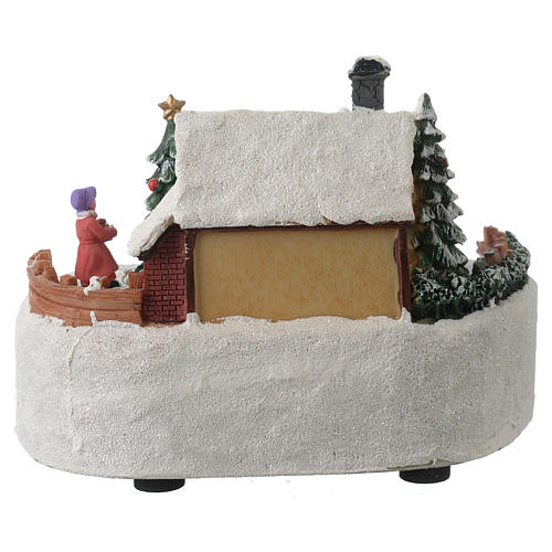 Christmas village ornament with moving tree and lights 20x15x10 cm 4