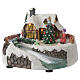 Christmas village ornament with moving tree and lights 20x15x10 cm s2